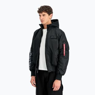 Férfi Alpha Industries MA-1 D-Tec Sleeve Embroidery Bomber fekete/fényvisszaverő kabát