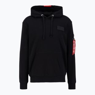 Férfi Alpha Industries piros csíkos kapucnis pulóver fekete