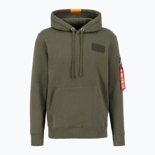 Férfi Alpha Industries Red Stripe Hoodie sötétzöld