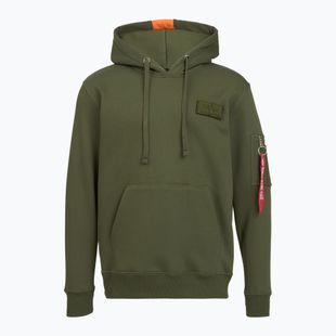 Férfi Alpha Industries Red Stripe Hoodie sötétzöld