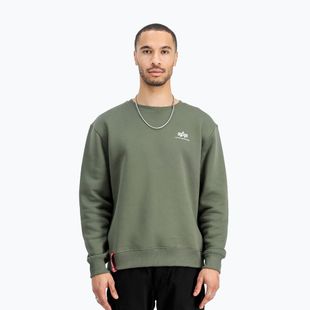 Férfi Alpha Industries Basic Small Logo pulóver sötét olajzöld színű