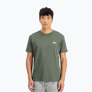 Férfi Alpha Industries Basic Small Logo póló sötét olívazöld