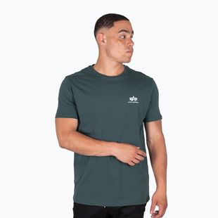 Férfi Alpha Industries Basic Small Logo póló tengerészgyári zöld