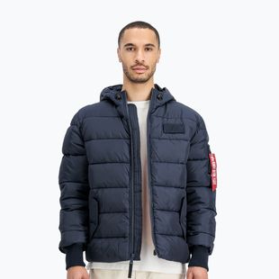 Férfi Alpha Industries kapucnis puffer dzseki Faux Down kabát rep.blue