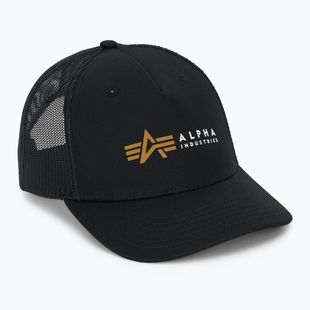 Férfi Alpha Industries Label Trucker baseball sapka fekete