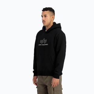 Férfi Alpha Industries Basic kapucnis pulóver TPU fekete/króm