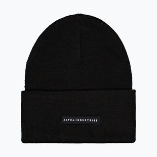 Sapka Alpha Industries Rubber Logo Beanie black