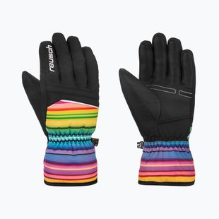 Gyerek síkesztyű Reusch Alan Junior black/multicolour lines