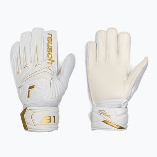 Reusch Attrakt AB1 Solid Junior white/gold gyerek kapuskesztyű