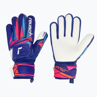 Reusch Attrakt Grip Junior gyermek kapuskesztyű sharp blue/white/shocking orange