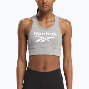 Reebok Identity Big Logo közepes szürke szürke/fehér női edzésmelltartó