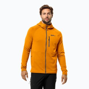 Férfi Jack Wolfskin Kolbenberg kapucnis Fz fleece pulóver sáfrányvirág