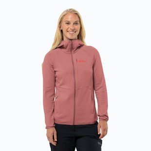 Jack Wolfskin női gyapjú kabát Kolbenberg Hooded Fz mineral red