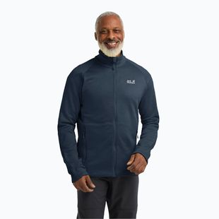 Férfi túrapulóver Jack Wolfskin Peak District Full Zip midnight sky