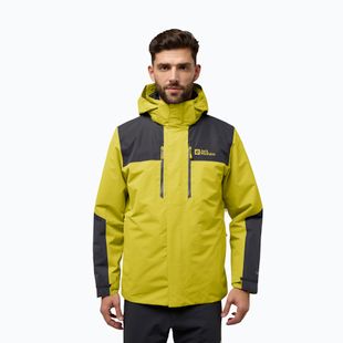 Férfi 3 az 1-ben dzseki Jack Wolfskin Jasper 3In1 chartreuse