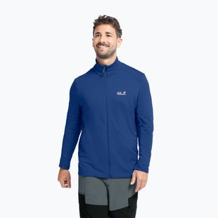 Férfi trekking pulóver  Jack Wolfskin Litestride Full Zip blue orchid