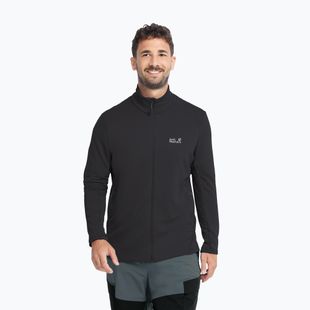 Férfi trekking pulóver  Jack Wolfskin Litestride Full Zip black