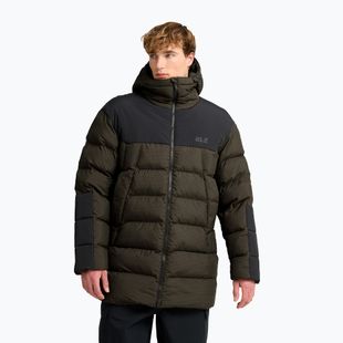 Férfi bélelt kabát Jack Wolfskin Icy Hollow Hooded obsidian moss