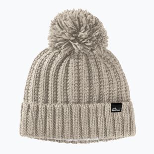 Női téli sapka Jack Wolfskin Highloft Knit poros szürke