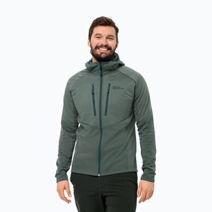 Férfi hibrid dzseki Jack Wolfskin Alpgrat Pro Ins Fz sövényzöld
