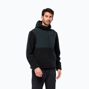 Férfi Jack Wolfskin Felslicht kapucnis fleece pulóver éjszakakék