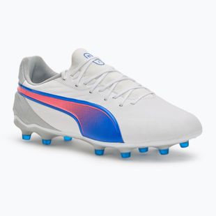 PUMA King Match FG/AG futballcipő puma fehér/kékmáz/szürke/szürke/szürkés fényű futballcipő puma white/bluemazing/flat light grey/sunset glow