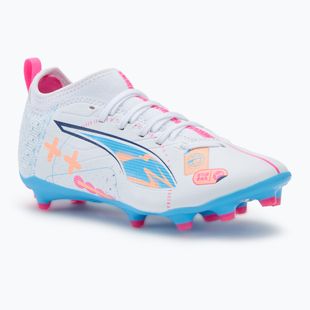 Gyerek focicipő PUMA Ultra 5 Match Vol. Up FG/AG Jr puma white/luminous blue