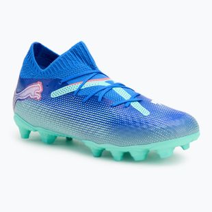 PUMA Future 7 Pro FG/AG Jr gyermek labdarúgócipő kék/fehér/puma/elektromos borsmenta
