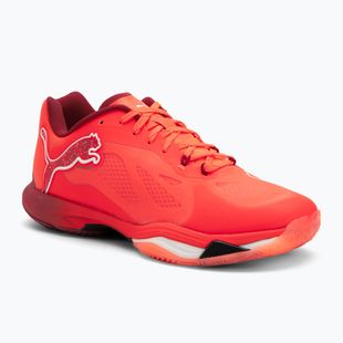 PUMA Vantage Nitro kézilabda cipő izzó piros / puma fehér / sötét bíbor / puma fekete