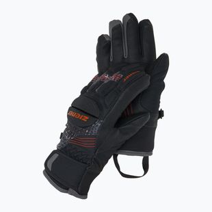 Gyerek síkesztyű ZIENER Luro Aquashield PR black/orange pop