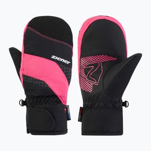 Gyerek síkesztyűk ZIENER Luuki-Z Aquashield black/pop pink