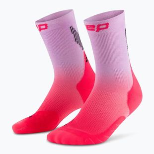 CEP férfi kompressziós zokni Run Edt. Gradient Mid Cut Compression 5.0 rózsaszín/lila fade