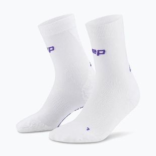 Férfi kompressziós zokni CEP Ultralight Mid Cut 4.0 white