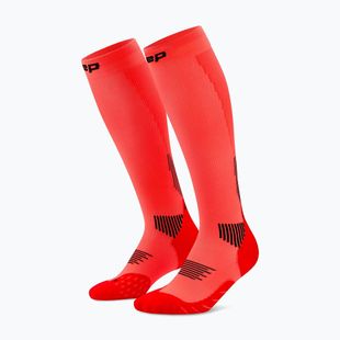 Férfi kompressziós zokni CEP Run Tall 5.0 neon coral