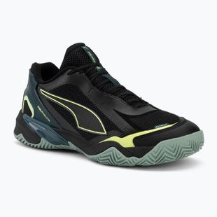 Férfi kézilabdacipő PUMA Solarstrike 4 puma black/green terrain/fizzy light