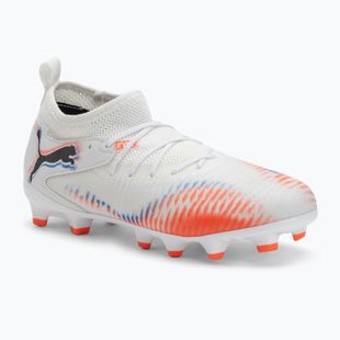 PUMA Future 8 Match FG/AG Jr gyermek futballcipő puma fehér/puma fekete/izzó vörös