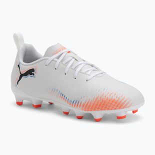PUMA Future 8 Play FG/AG Jr gyermek futballcipő puma fehér/puma fekete/izzó vörös