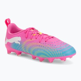 Gyerek focicipő PUMA Future 9 Play FG/AG Jr poison pink/puma white/sun stream/bright aqua/puma black