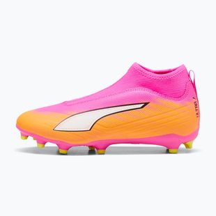 Gyerek focicipő PUMA Ultra 6 Match+ LL FG/AG Jr poison pink/puma white/sun stream/bright aqua/puma black