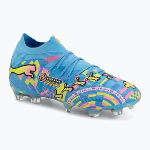 Focicipők PUMA Future 9 Ultimate Advanced Level FG puma white/blue glimmer/pink glimmer/yellow alert