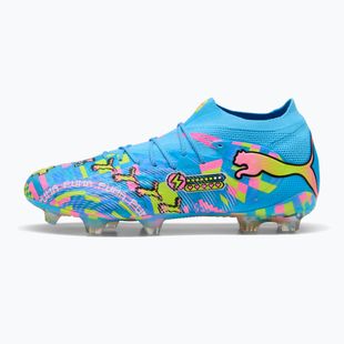 Focicipők PUMA Future 9 Ultimate Advanced Level FG puma white/blue glimmer/pink glimmer/yellow alert