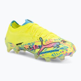 Focicipők PUMA Ultra Nitro 7 Ultimate Advanced Level FG puma white/blue glimmer/pink glimmer/yellow alert