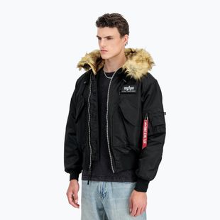 Alpha Industries férfi 45/P kapucnis Custom Bomber fekete/reflektív kabát