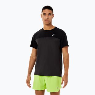 Férfi ASICS Race Top teljesítmény futópóló fekete/grafitszürke