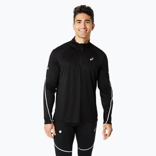 Férfi ASICS Road Lite-Show 1/2 Zip teljesítmény fekete futó ujjú futócipő
