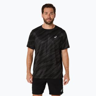 Férfi futópóló ASICS Core All Over Print SS Top performance black