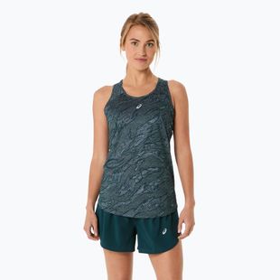 Női futótrikó ASICS Road All Over Print Tank saxon green/light ube