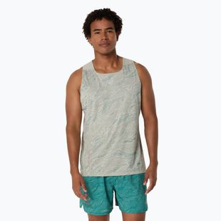 Férfi futótrikó ASICS Fujitrail Singlet white sage/rainy lake