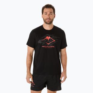Férfi futópóló ASICS Fujitrail Logo performance black/carbon/coral reef