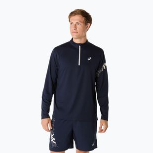 Férfi hosszú ujjú futófelső ASICS Icon LS 1/2 Zip midnight